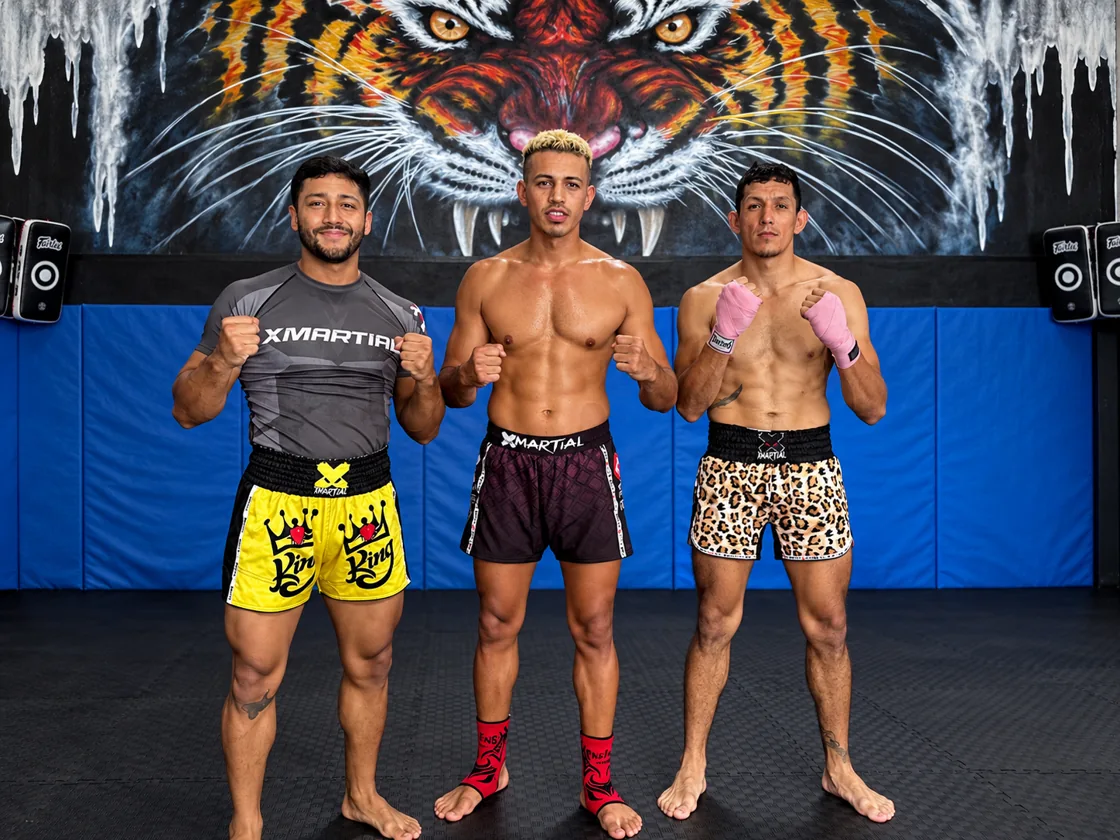 Edited XMartial-inspired artwork showing martial artists